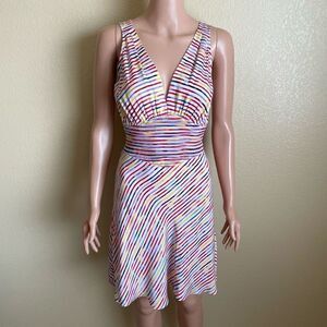 Diane Von Furstenberg Rolanda Fruit Striped Silk Dress Size 6